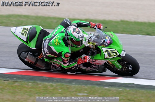 2010-06-26 Misano 1276 Rio - Superbike - Qualifyng Practice - Matteo Baiocco - Kawasaki ZX 10R